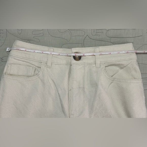 NWT Anthro Pilcro The Skipper High-Rise Crop Wide-Leg Jeans 28 Cream Houndstooth - Picture 6 of 12